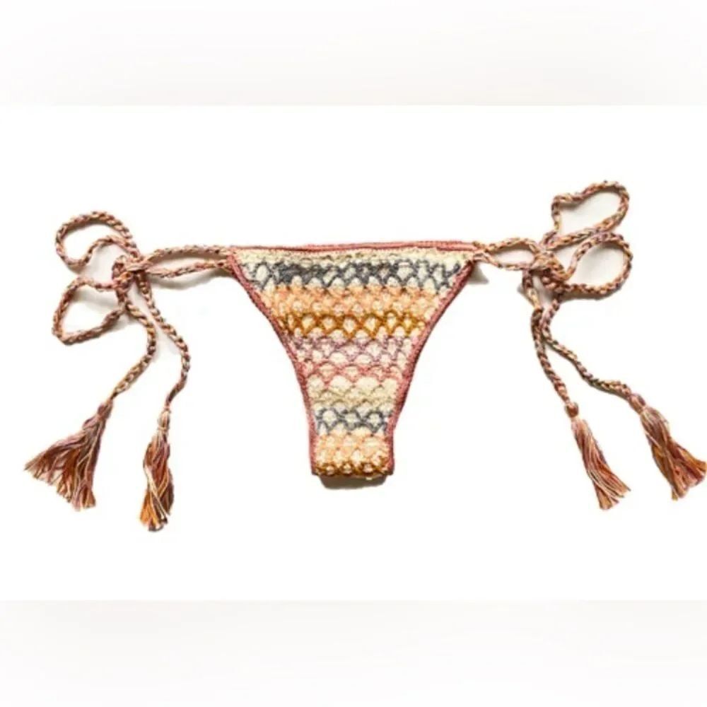 Anna Kosturova Crochet Dusk Rainbow Mesh Bikini Bottom Size Large